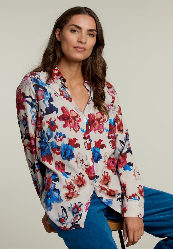 Multiflorale Blouse Met Knopen