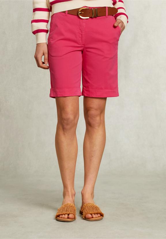 Fushia Cotton Bermuda 2 Pockets - Roze