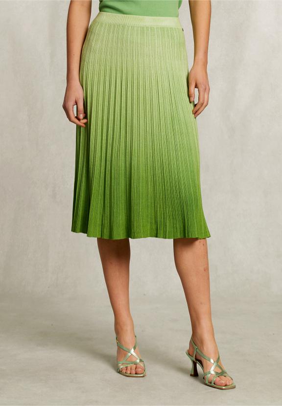 Green Gradient Midi Skirt - Vert