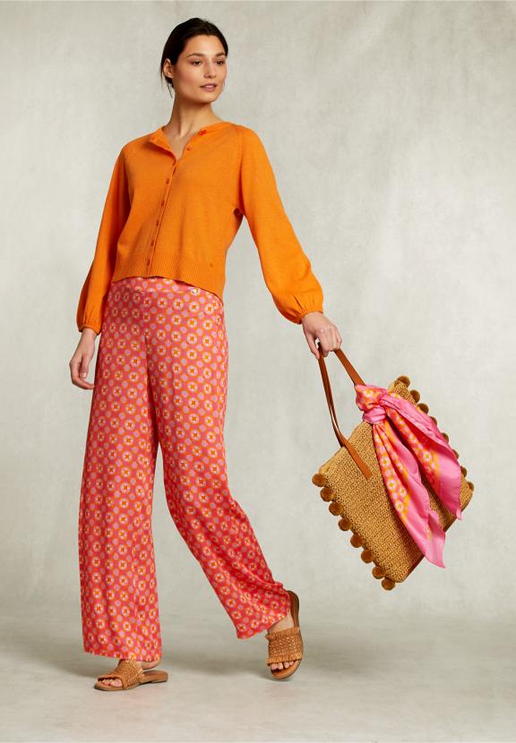 Orange Cardigan With Buttons - Oranje