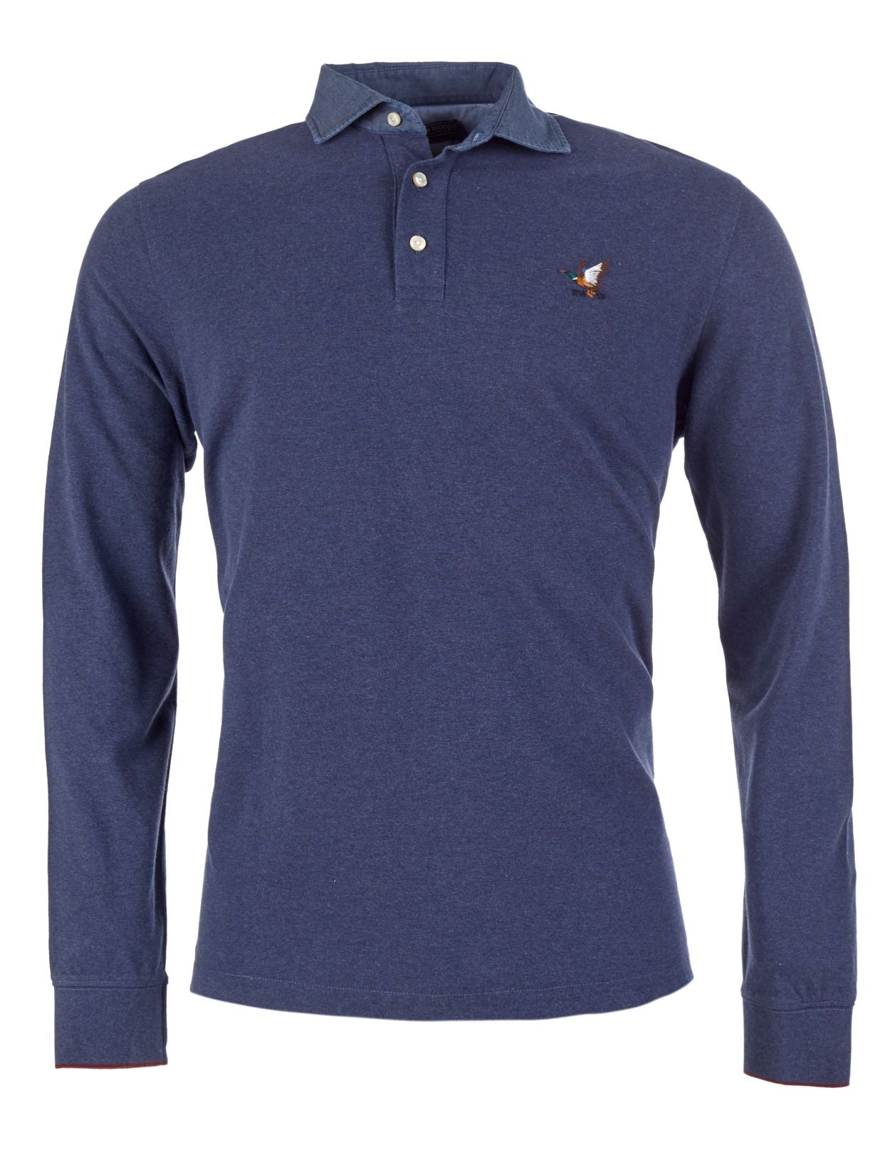 Man Aangepaste Katoenen Polo In Het Blauw