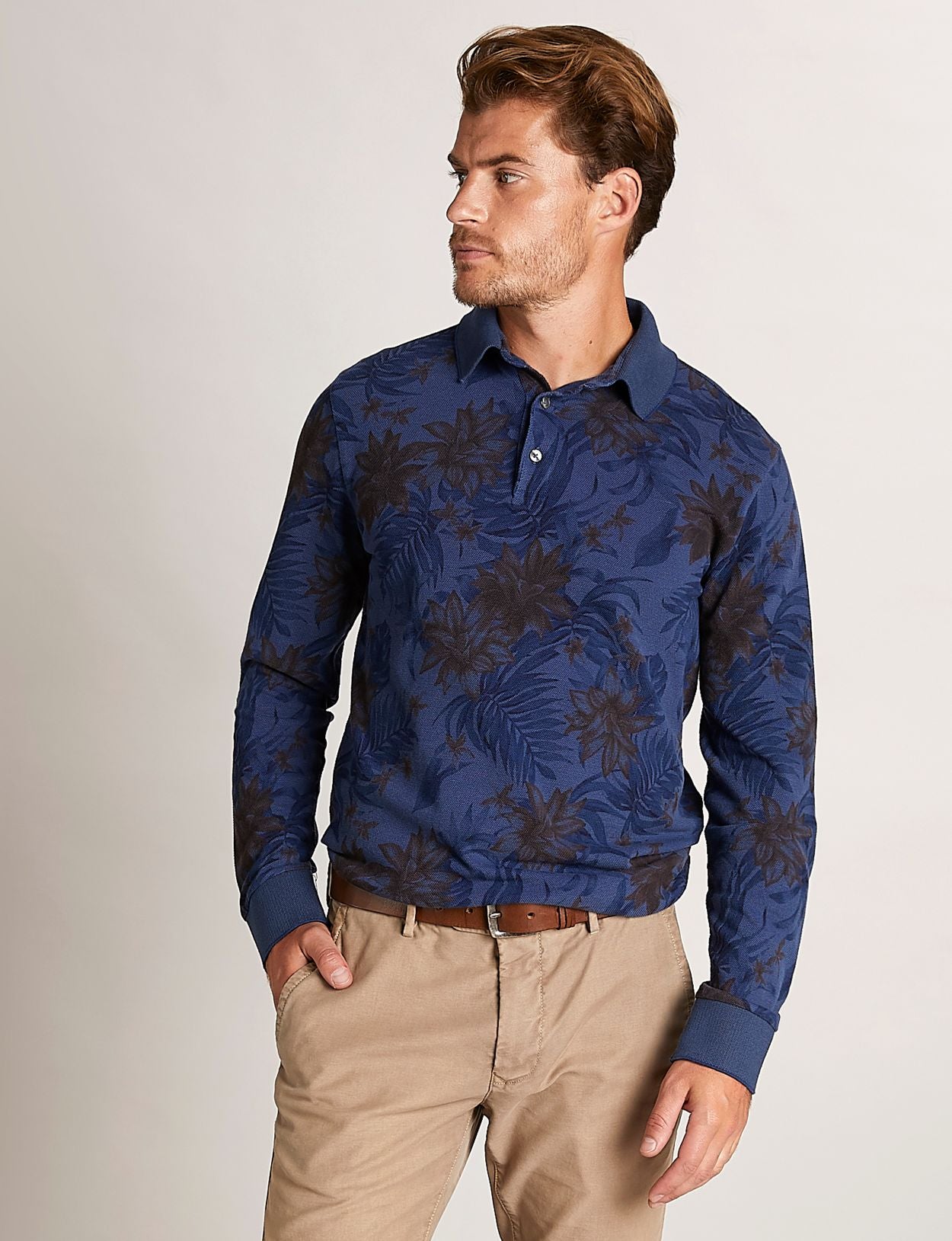 Homme Polo En Coton Sur Mesure De Couleur Bleue