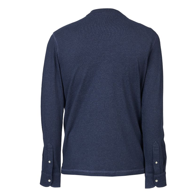 Man Denim Blauwe Henley T-shirt