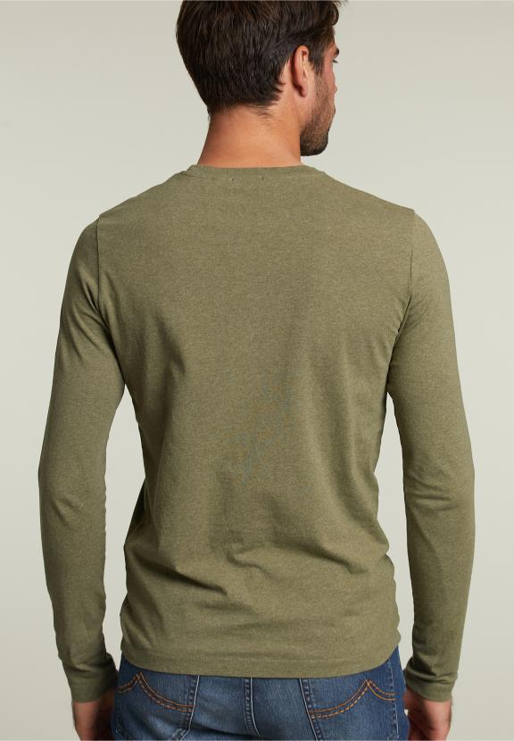 Basis Slim Fit T-Shirt In Cottage Mix - Khaki