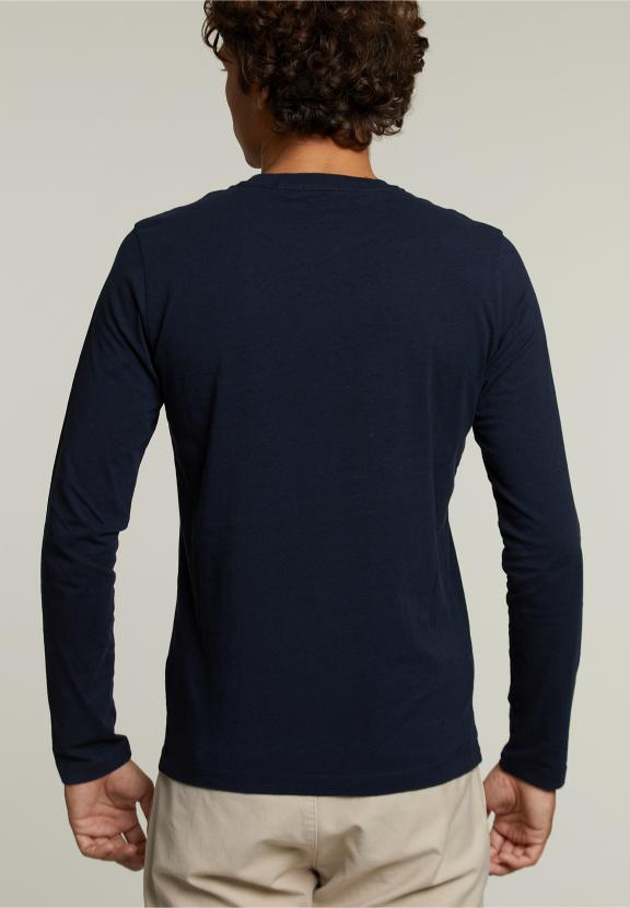 Basis Slim Fit T-Shirt In Marineblauw - Blauw