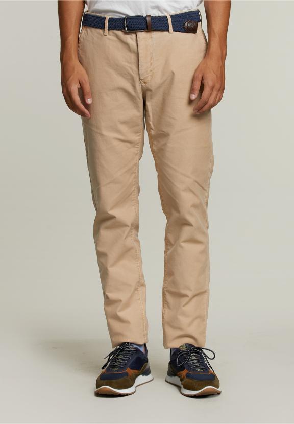 Chino en Coton Coupe Slim Biscuit - Marron