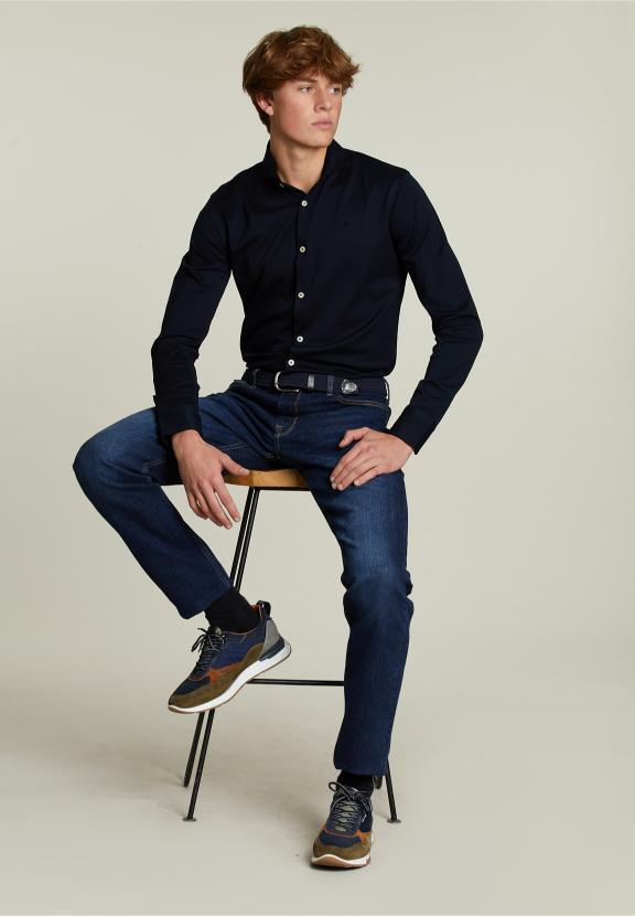 Regular Fit Basic 5-Pocket Jeans Donker Steen - Denim