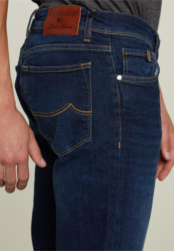 Regular Fit Basic 5-Pocket Jeans Donker Steen - Denim