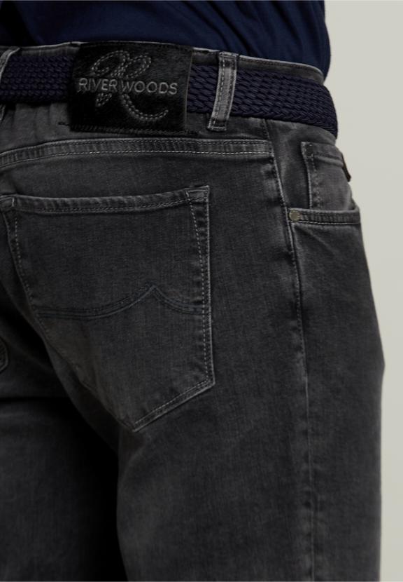 Strak Zittende 5-Pocket Jeans Grijs - Denim