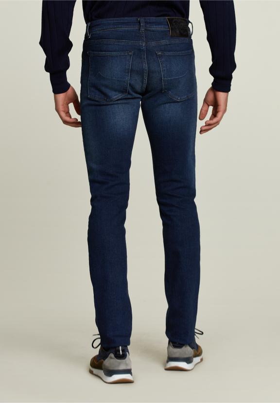 Slim Fit 5-Pocket Jeans Donker Steen - Denim