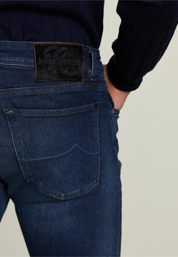 Slim Fit 5-Pocket Jeans Donker Steen - Denim