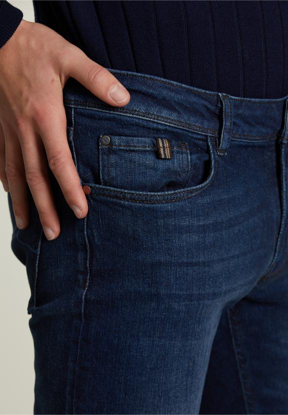 Slim Fit 5-Pocket Jeans Donker Steen - Denim