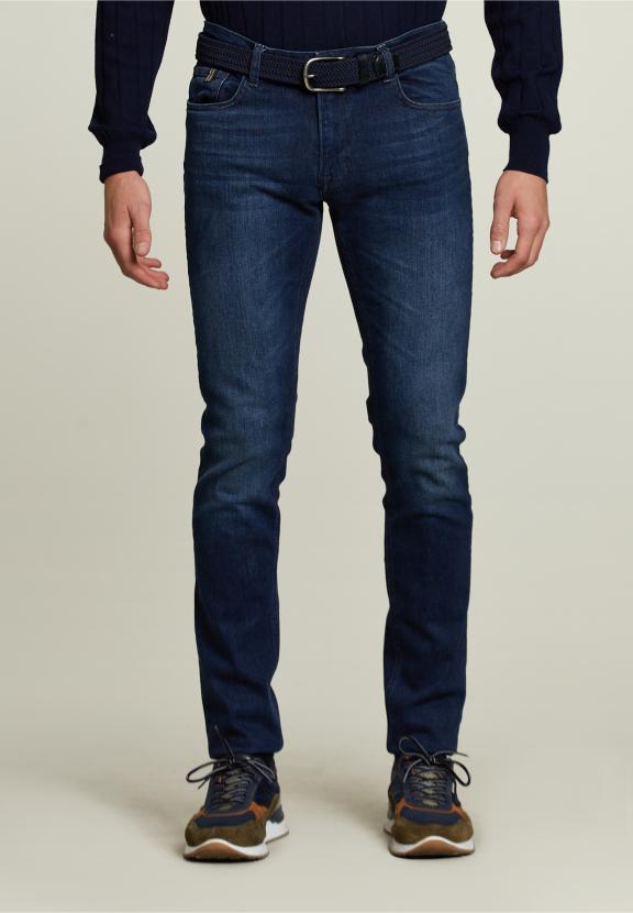 Slim Fit 5-Pocket Jeans Donker Steen - Denim