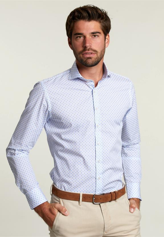 Chemise Fantaisie Coupe Ajustée Multi - Bleu