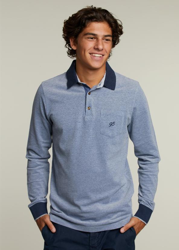 Polo en Coton Sur Mesure avec Poche Jeansmix - Bleu