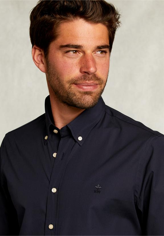 Custom Fit Uni Shirt Blue - Bleu