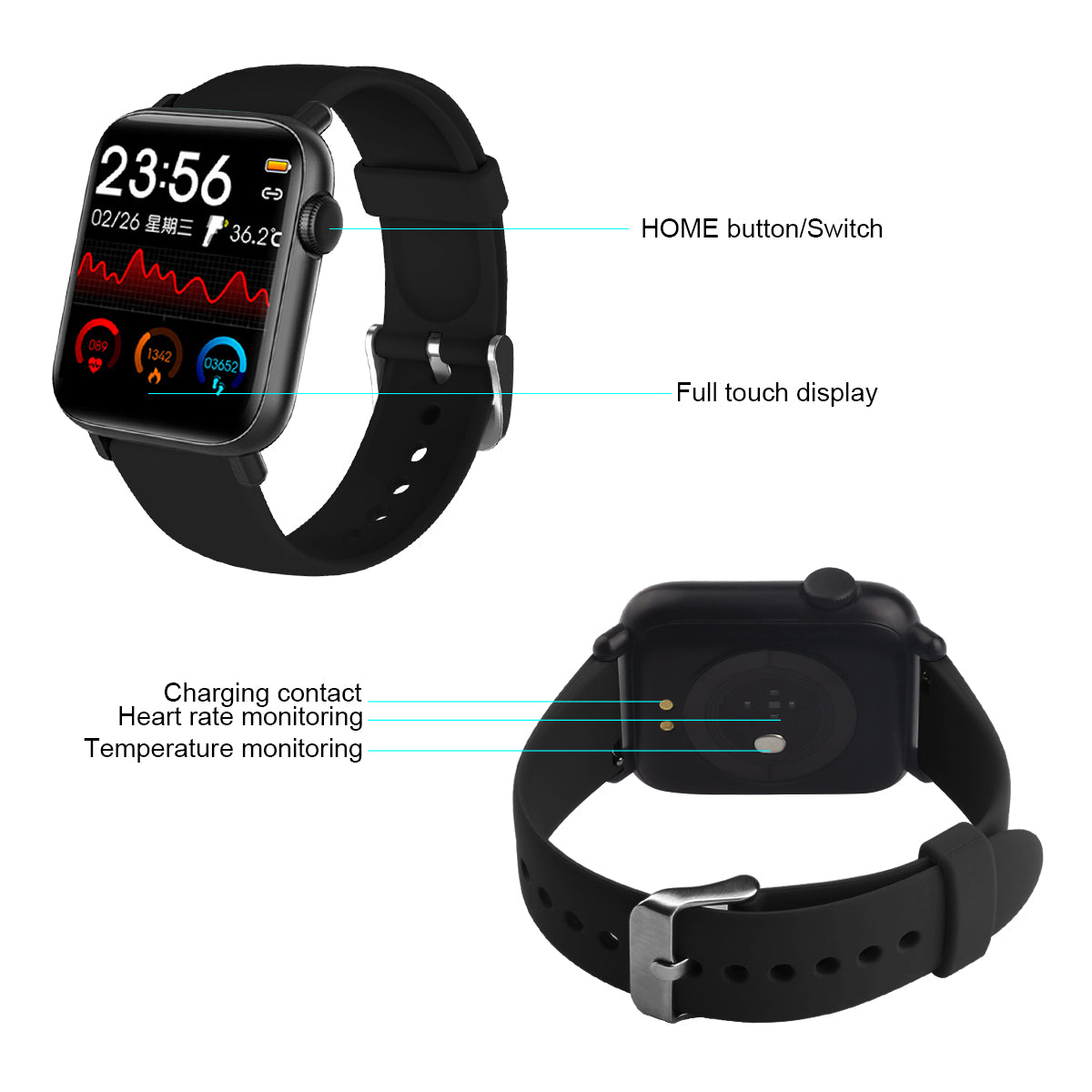 Gps Multifunctioneel Horloge - Zwart