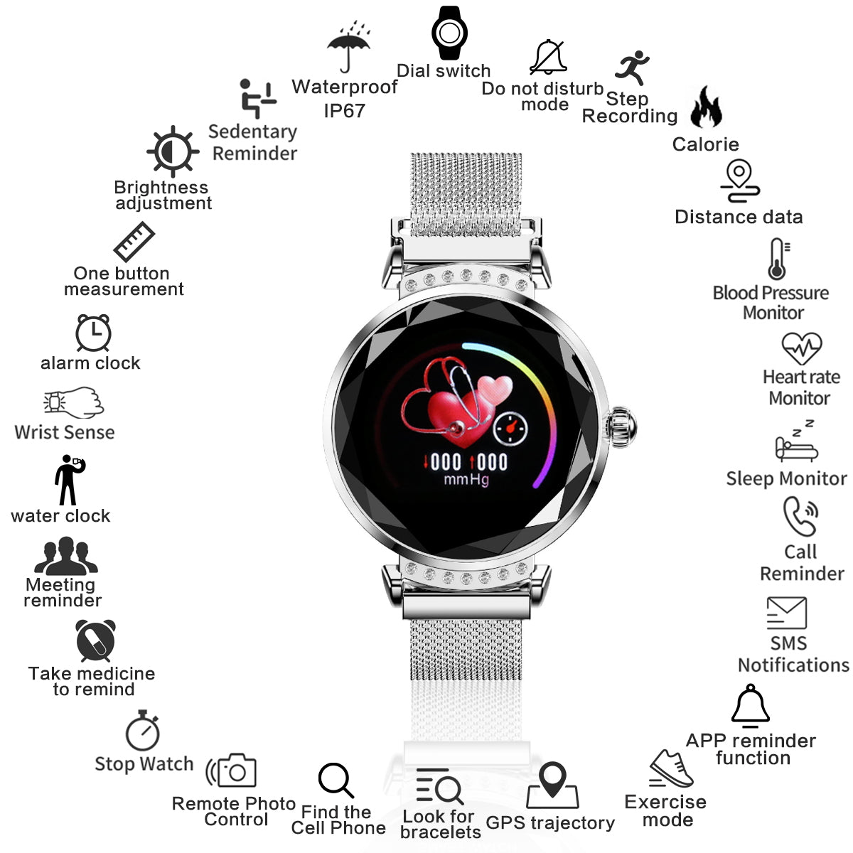 Fashion Horloge Gps Multifunctioneel Compatibel Met Ios&Android - Geld