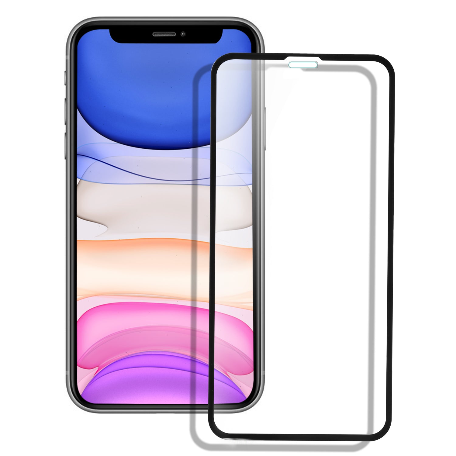 Beschermglas 5D Voor Iphone 11 Met Zwarte Rand - Zwart