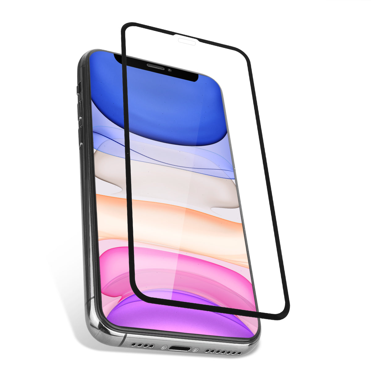 Beschermglas 5D Voor Iphone 11 Met Zwarte Rand - Zwart