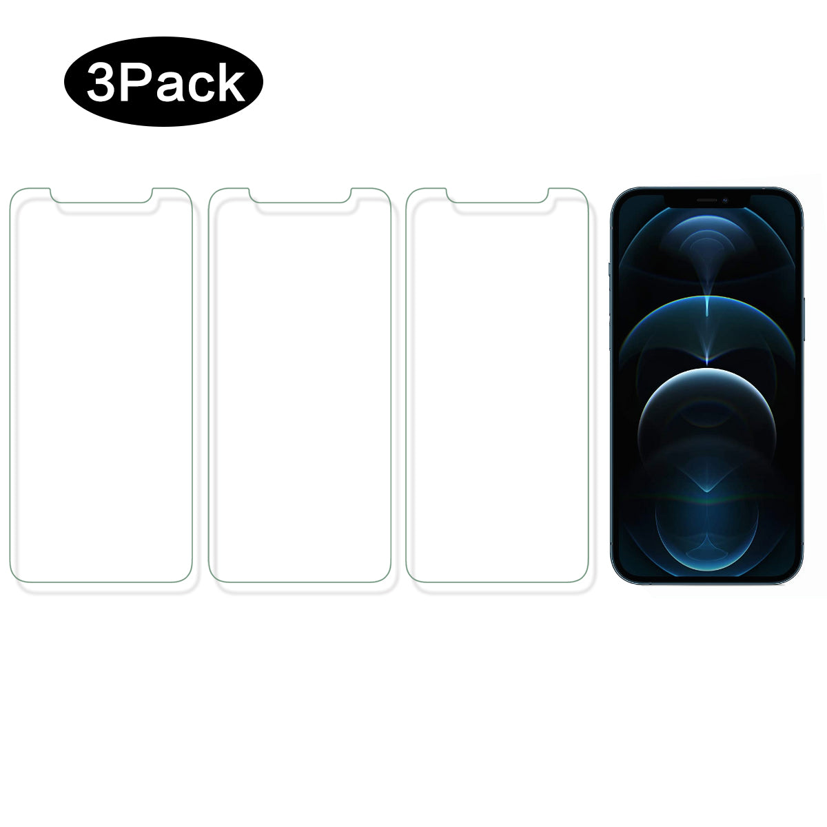 3-Pack Gehard Glas Voor Iphone Iphone 12/12Pro - Transparant