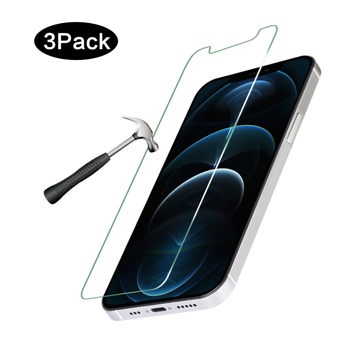 3-Pack Gehard Glas Voor Iphone Iphone 12/12Pro - Transparant