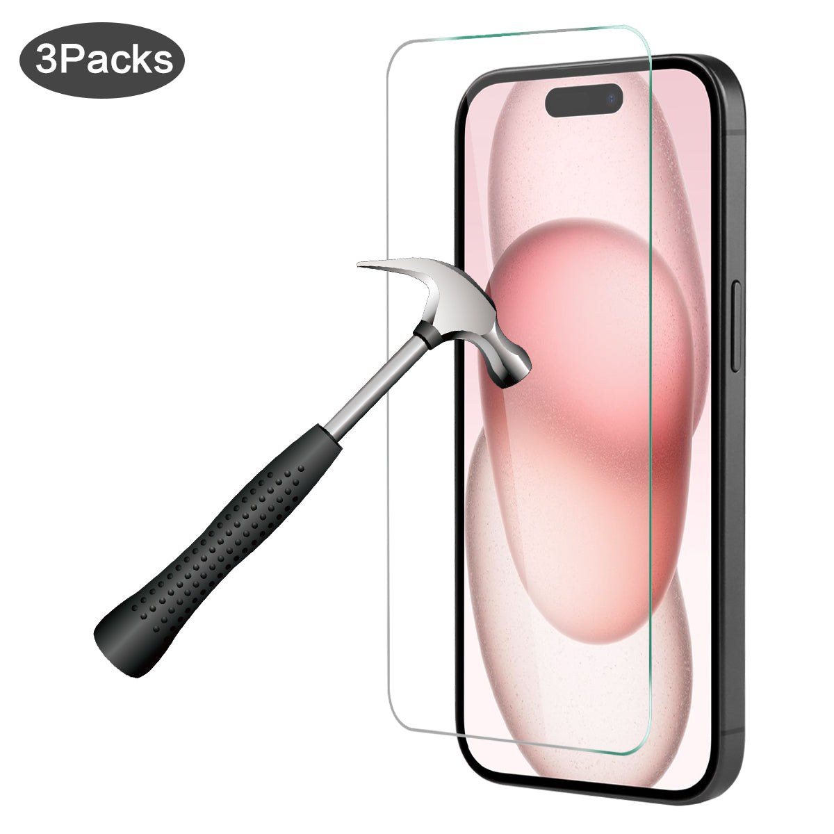 3-Pack Gehard Glas Iphone 15 - Transparant