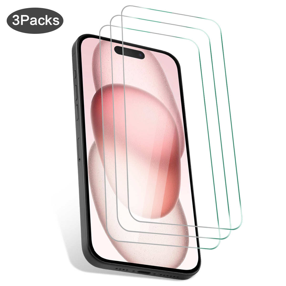 3-Pack Gehard Glas Iphone 15 - Transparant