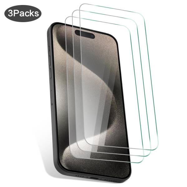 3-Pack Gehard Glas Iphone 15 Pro - Transparant