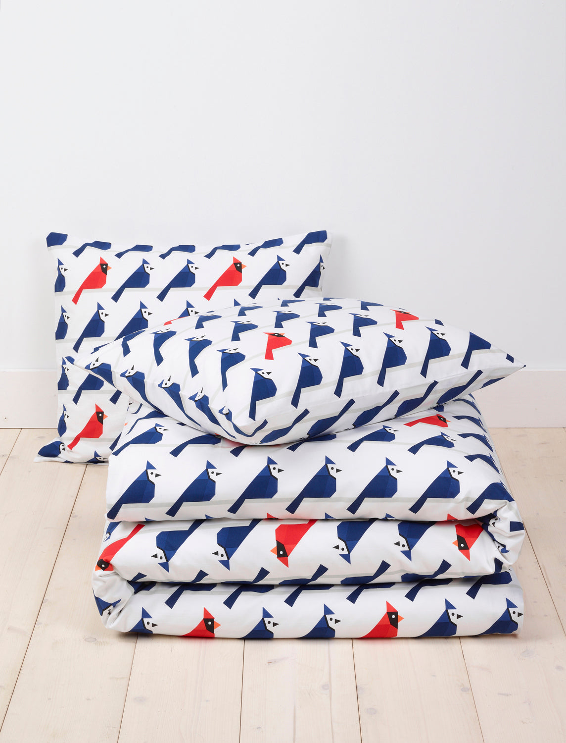 Beddengoedpakket Odil Blue Cuckoo Red