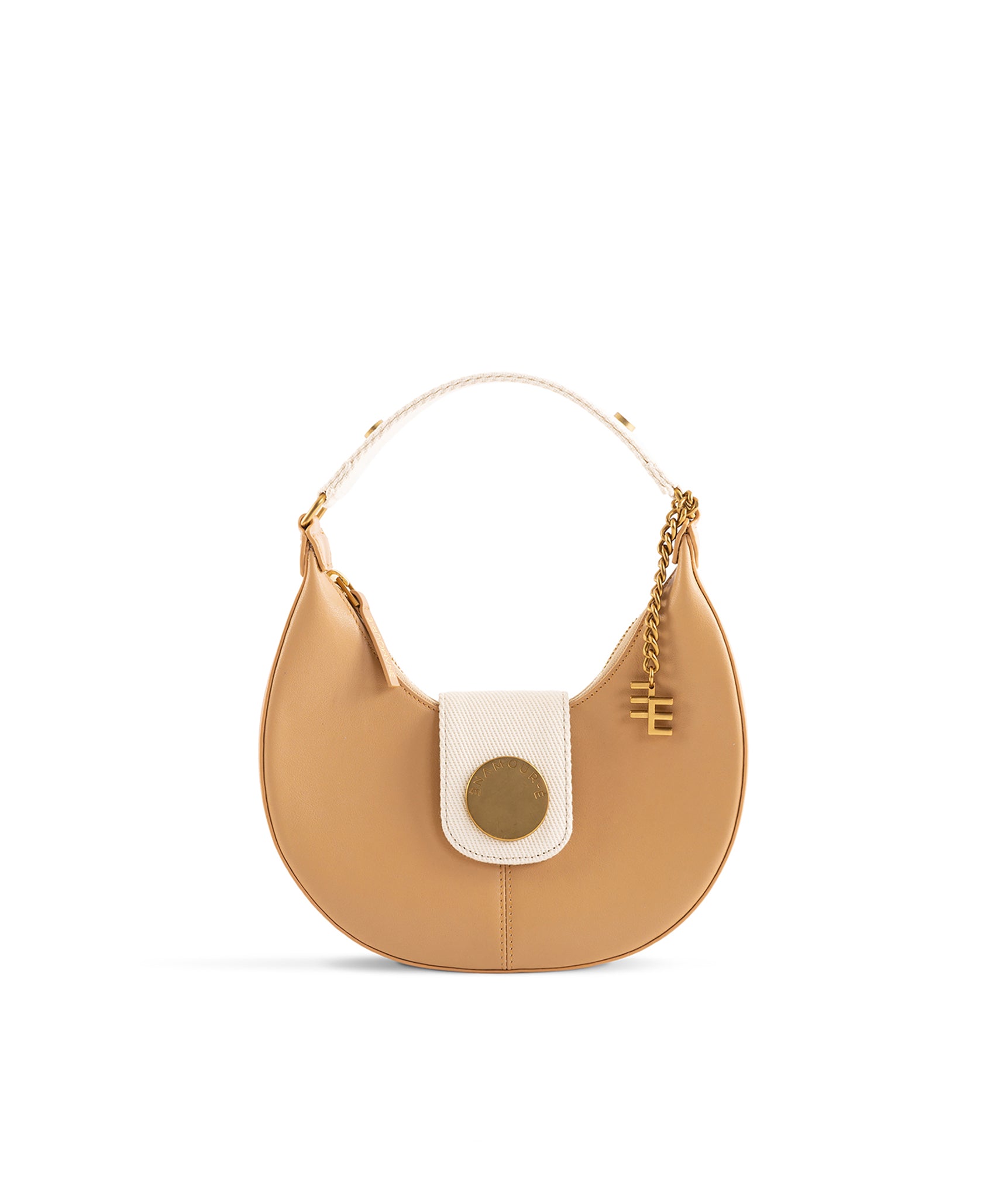 Nazarine Chromatic Shoulder Scoop Light Brown & Canvas Bag