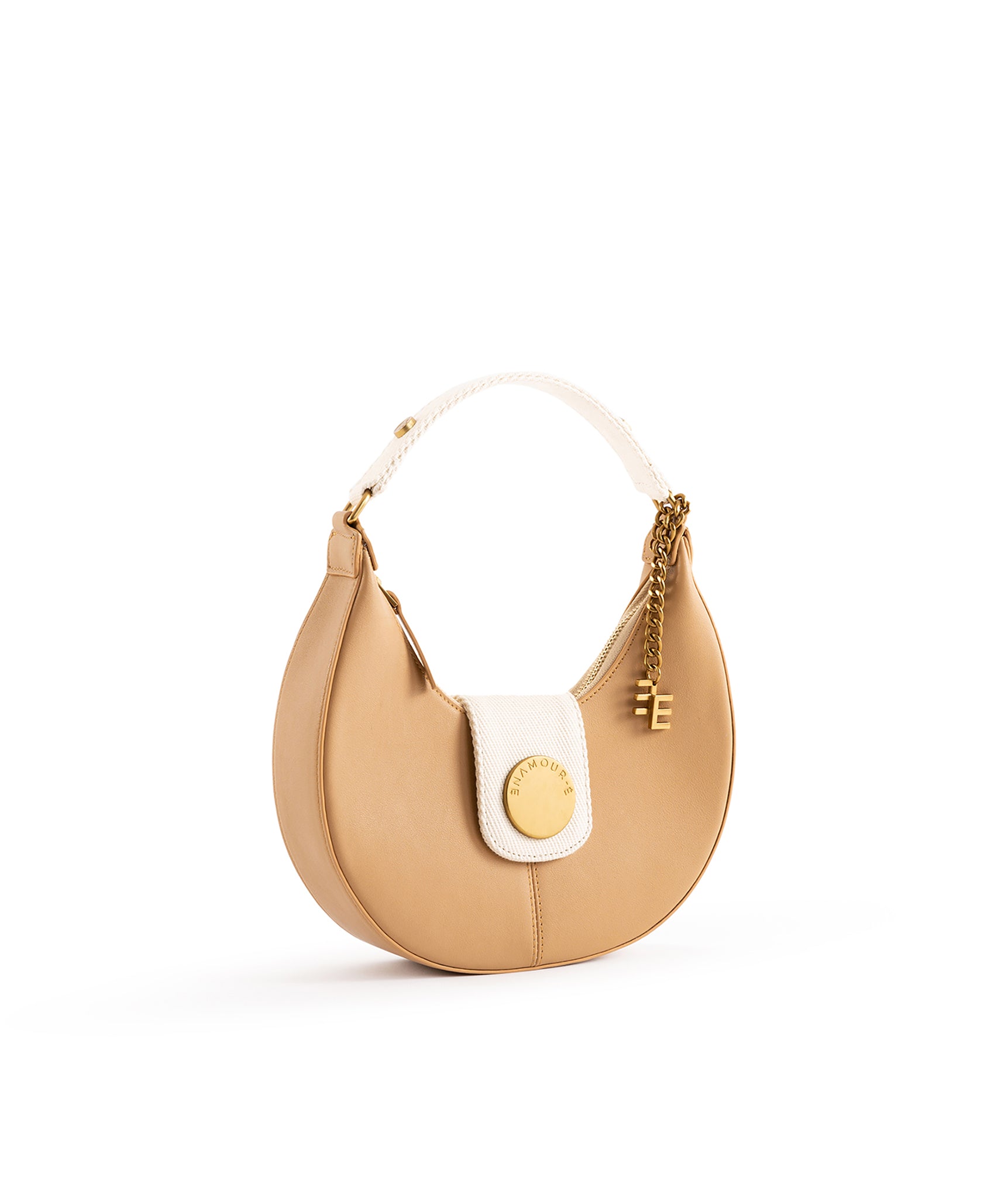 Nazarine Chromatic Shoulder Scoop Light Brown & Canvas Bag