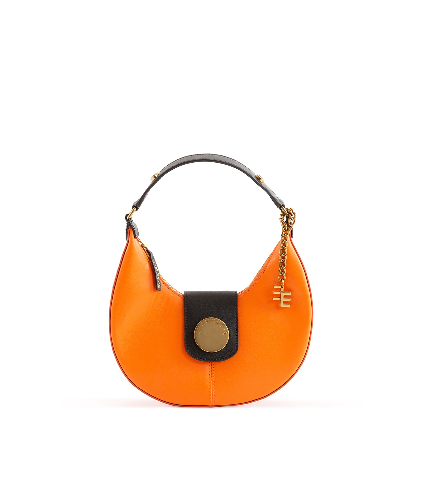 Nazarine Orange Shoulder Scoop Orange & Black Bag