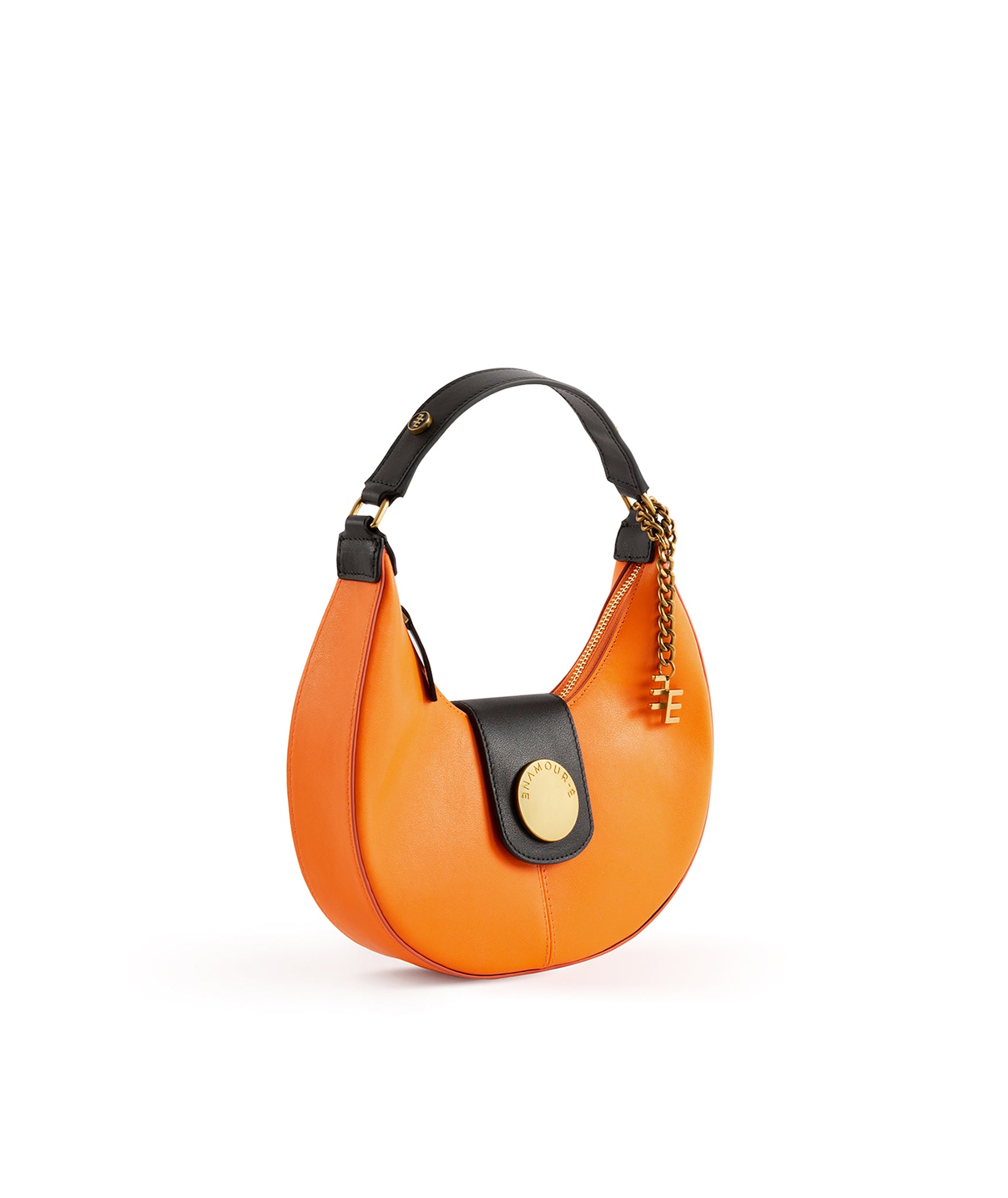 Nazarine Orange Shoulder Scoop Orange & Black Bag