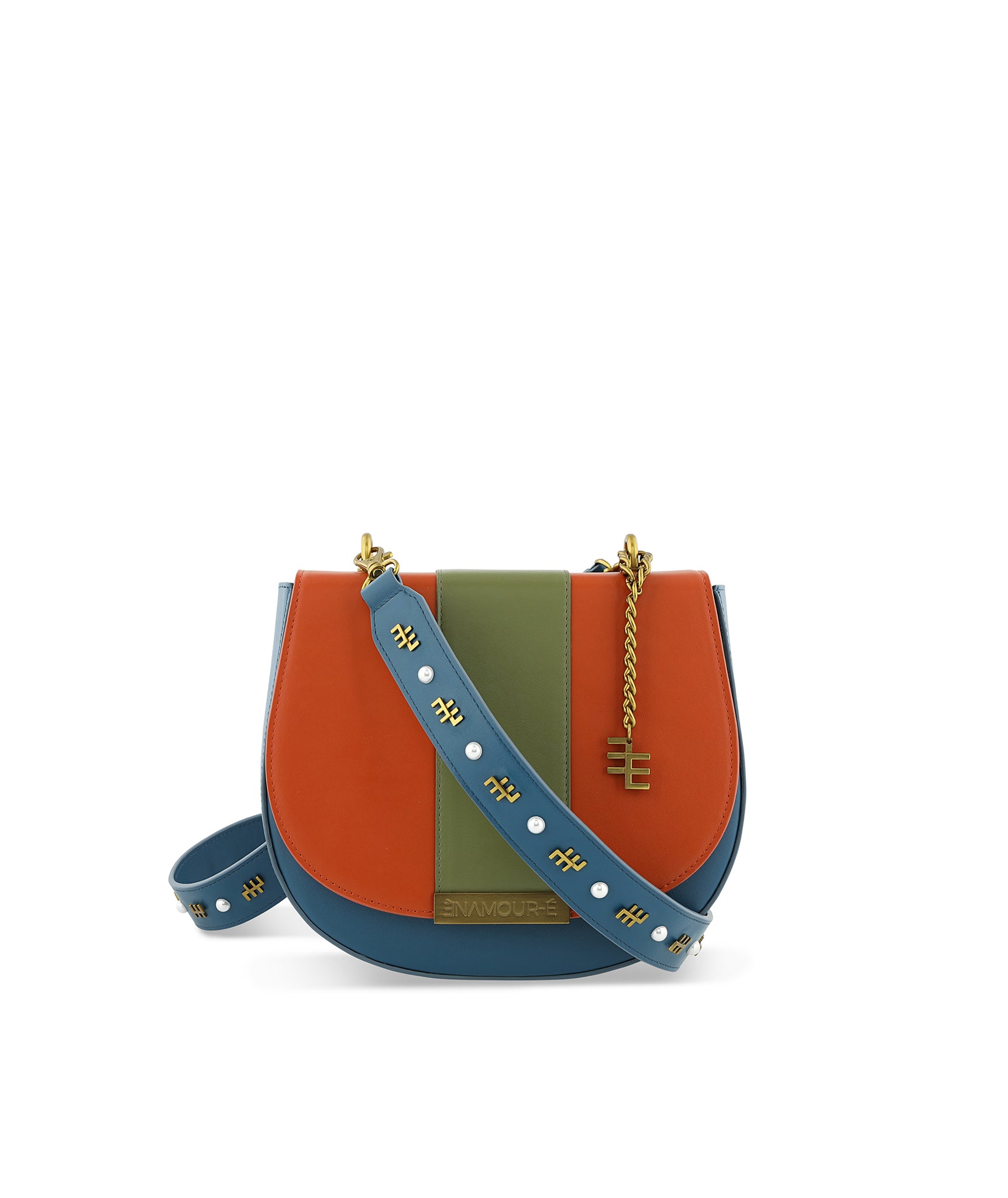 Lilou Ocean Blue & Khaki Green & Cinnamon Bag