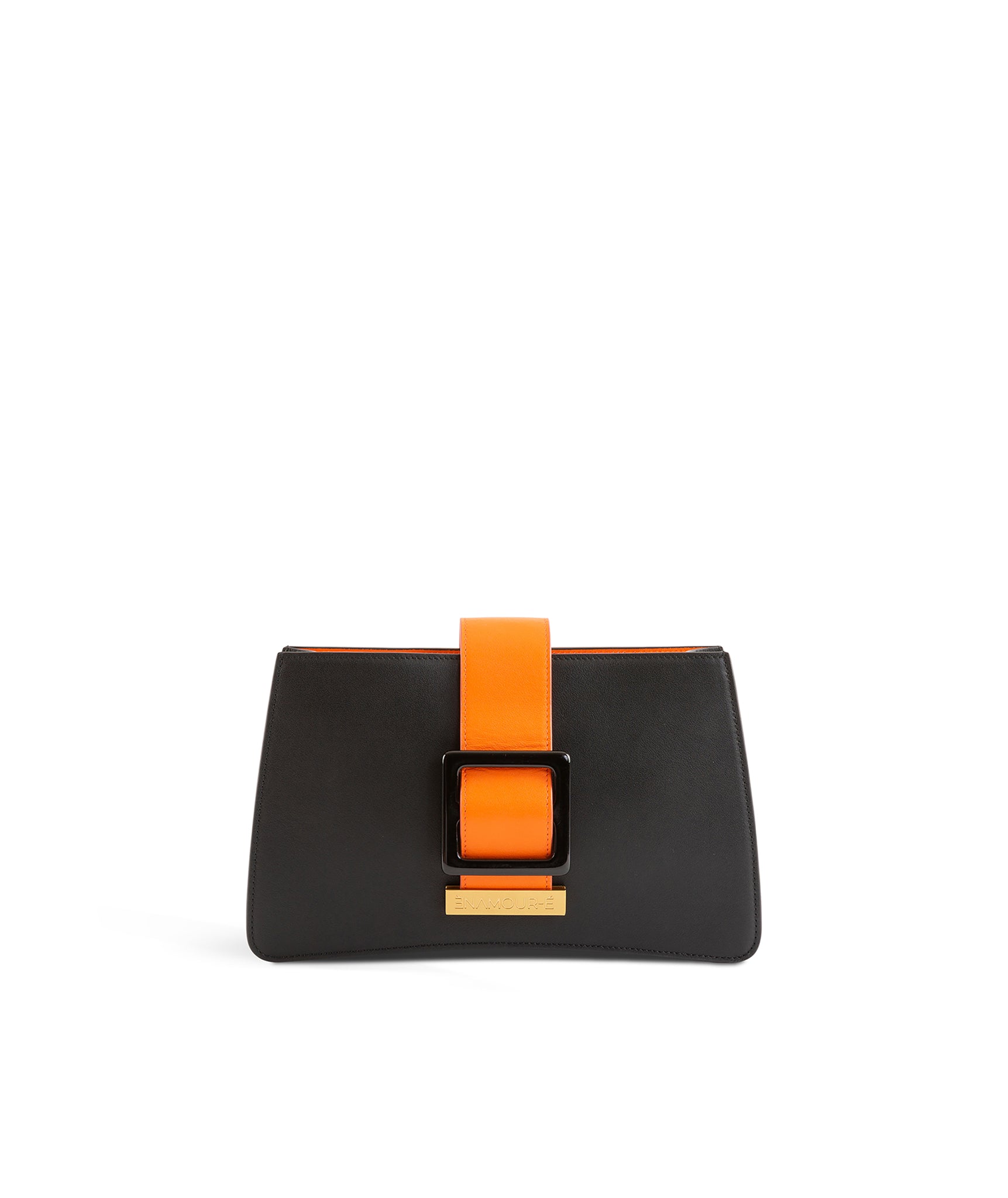 Rosalie Orange Curved Ew Orange & Black Bag