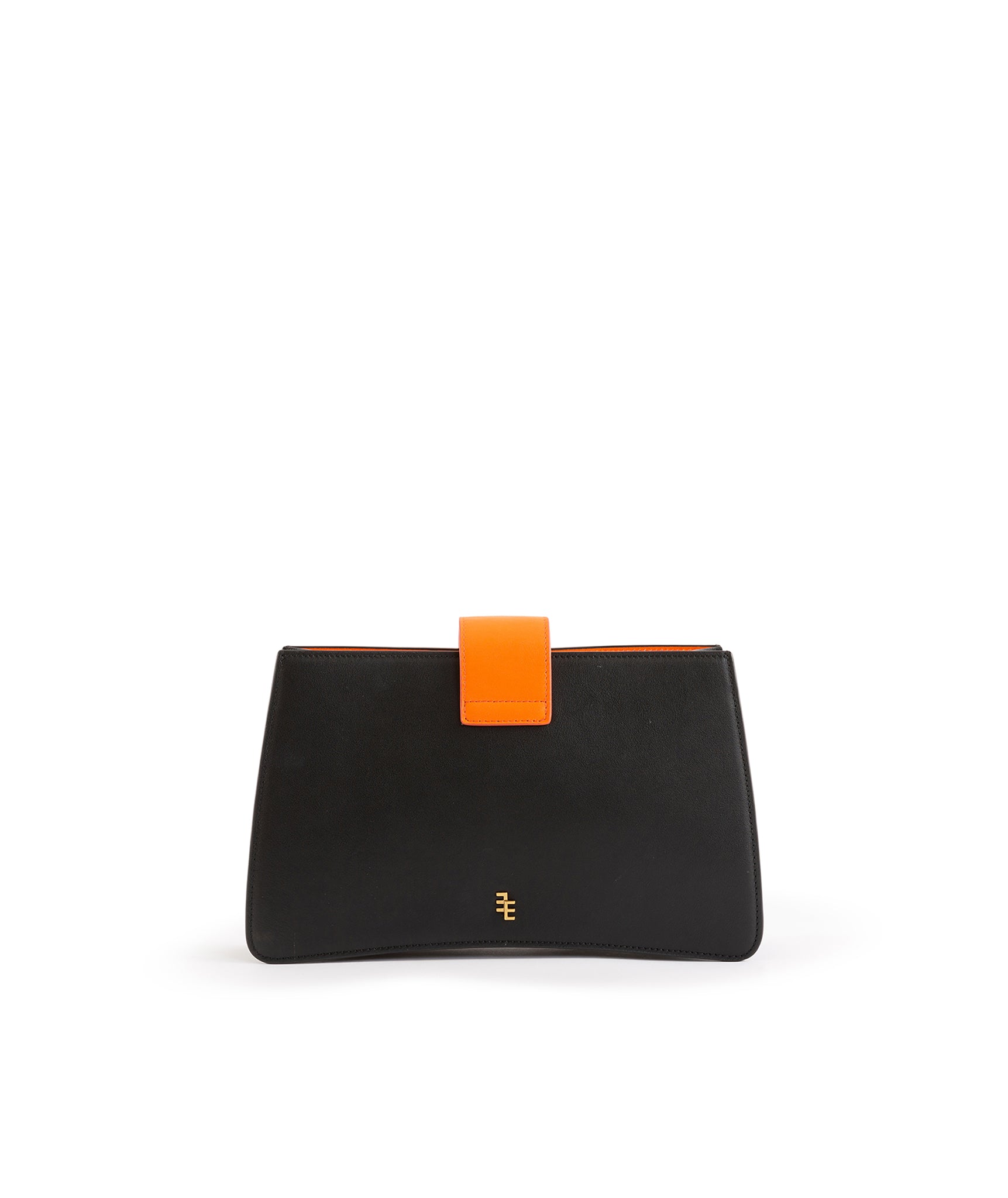 Rosalie Orange Curved Ew Orange & Black Bag