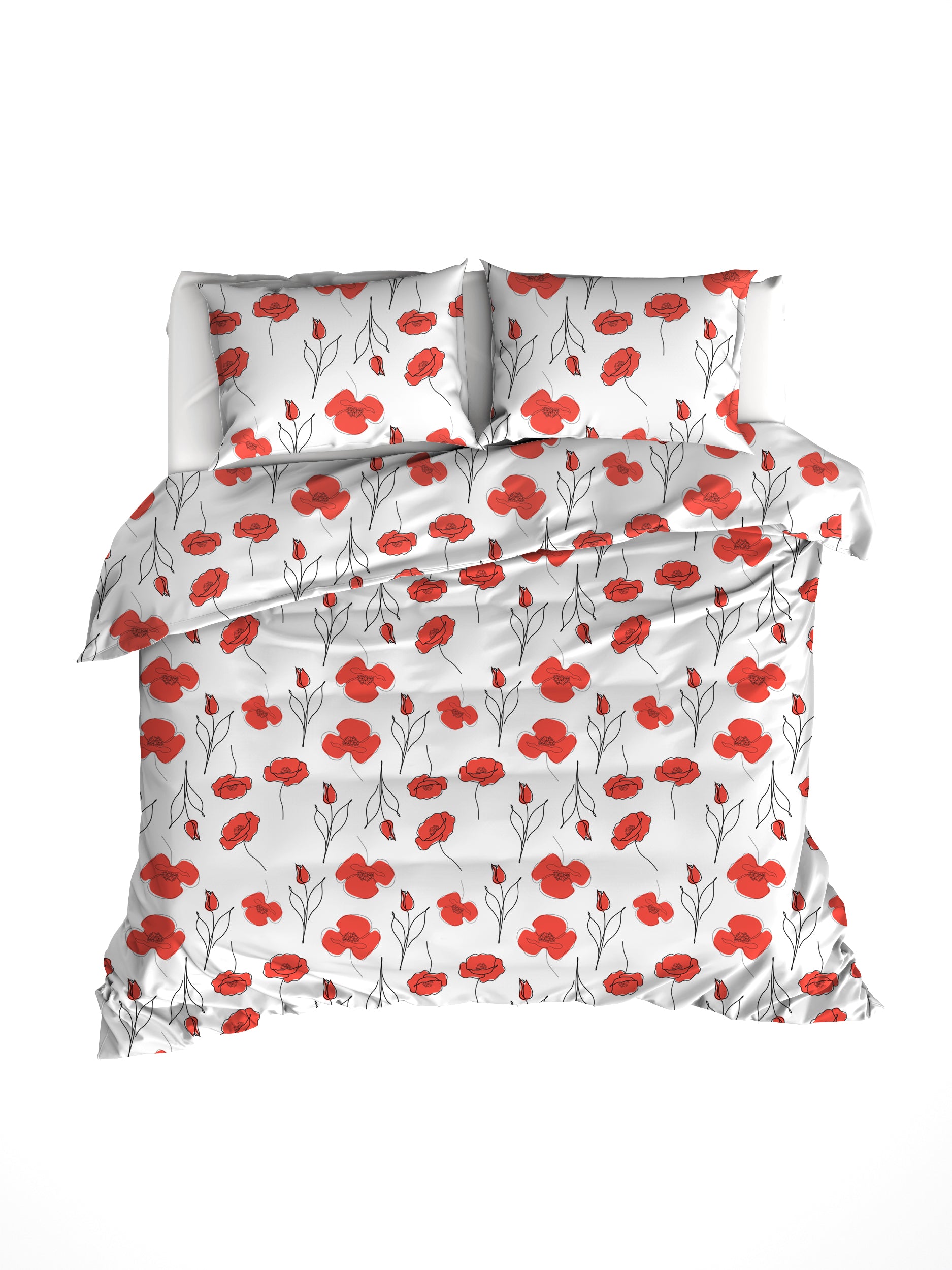 Beddengoedpakket Papaver Poppy Red