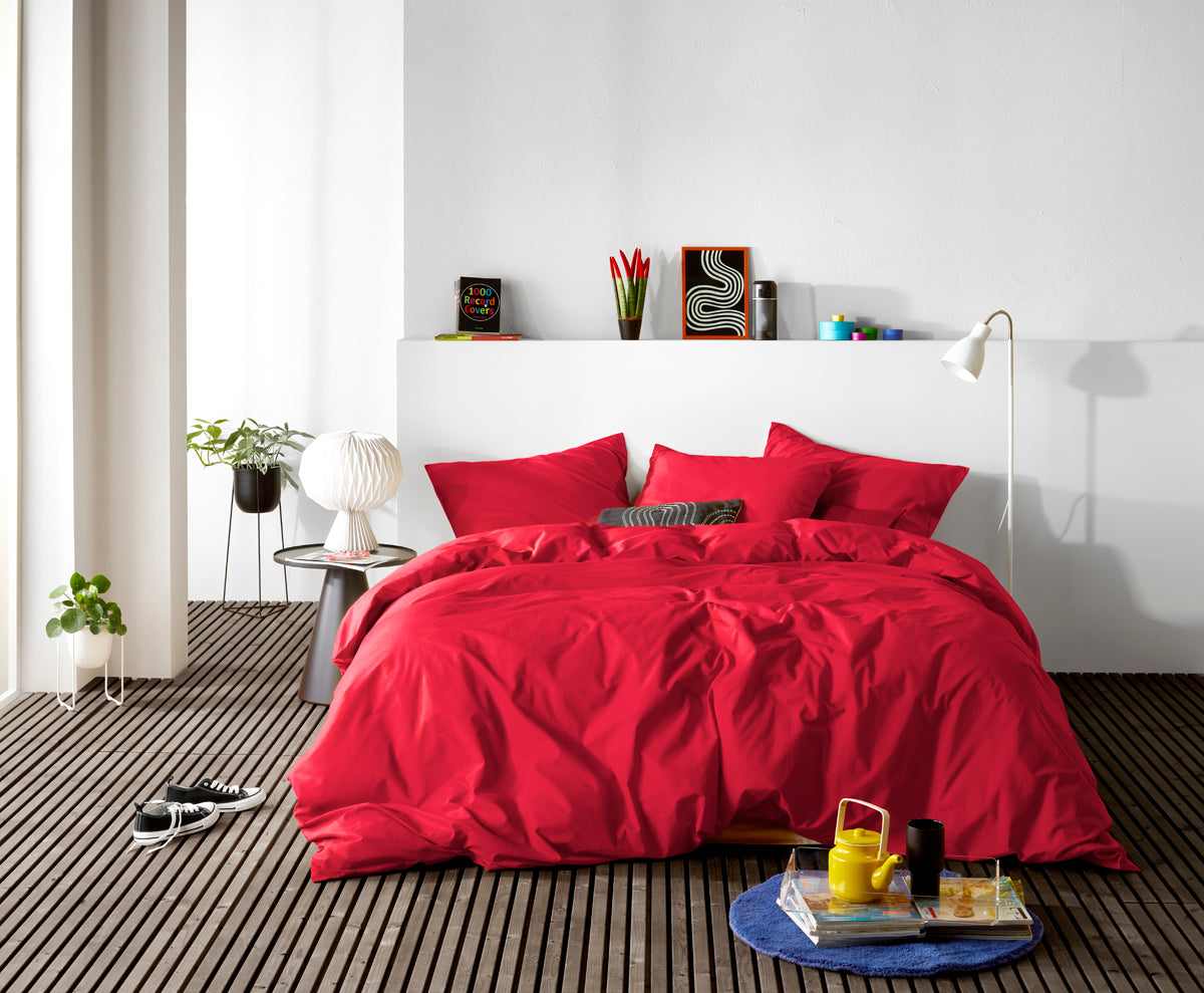 Parure linge de lit basil deep red