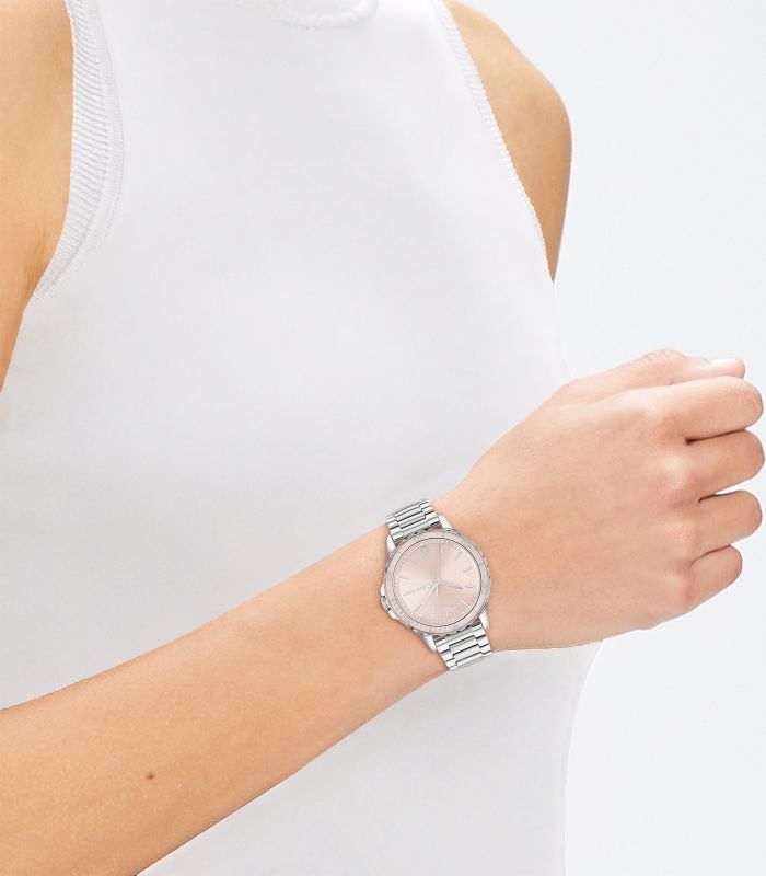 Calvin Klein - Sport - Vrouwen - Zilveren Armband - Roze Wijzerplaat - Zilveren Kast